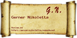 Gerner Nikoletta névjegykártya